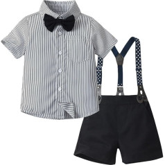 Gentleman Shorts Set with Bow Tie + Braces Suit Baby Christening Clothing First Day at School Outfit Soft Comfortable Suit Children's Suit Suits & Jackets Children's Suit Wedding