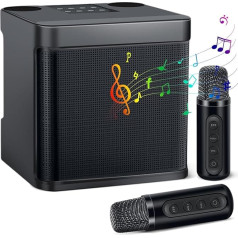 SOPPY Karaoke Machine for Adults and Kids, Portable Bluetooth Speaker with 2 Wireless Microphones, Karaoke Machine Speaker with Voice Changing Effects, Party Lights for Adults