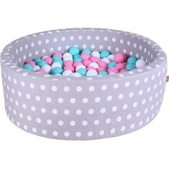 KNORRTOYS.COM Knorr Toys 68155 Ball Pit Soft Grey White Dots 300 Balls Rose / Cream / Light Blue