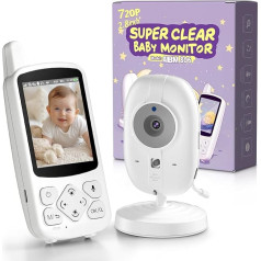 VSIFEHSO Baby Monitor with Camera 2.8 Inch Baby Monitor 720p Baby Phone Digital Zoom Two-Way Audio VOX Mode Night Vision Temperature Monitoring Lullaby Alarm Clock