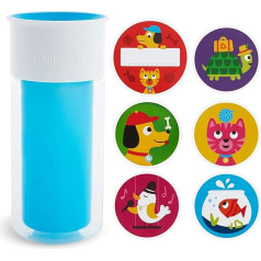Munchkin Miracle 360 Insulated Sippy Cup with Stickers for Customizing, 9 Ounce, Blue