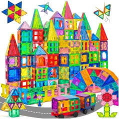 AQXONG 136 Pieces Magnetic Building Blocks Toy, Magnetic Building Block Toy, Magnetic Construction Toy for Children, Suitable for Boys and Girls from 3 Years