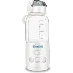 Cozytots Portable Bottle Warmer Baby On The Go, Mobile Baby Bottle Warmer with Temperature Water Heater, Temperature Adjustable from 37°C to 55°, 250 ml
