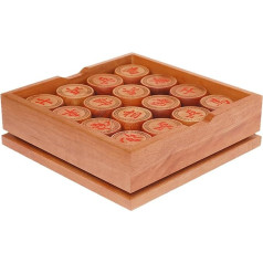 Chinese Xiangqi for 2 Players, Traditional Portable Chinese Chessboard Play Set for Travel with Rosewood Figures, Leather Chessboard and Gift Box (10 cm/3.9 inches)