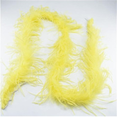 KIHENE Beautiful 2 Metres / Set Ostrich Feathers Boa Costume / Shaw / Dancer Wedding Party Decoration Panaches and Craft Feathers for Crafts (Colour: Yellow)