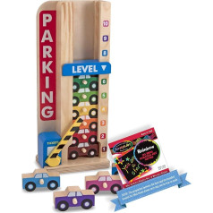 Wooden Stack & Count Parking Garage Classic Toy + FREE Melissa & Doug Scratch Art Mini-Pad Bundle [51828] by Melissa & Doug