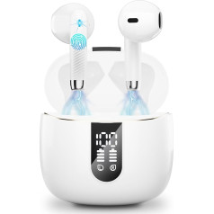 Bluetooth 5.3 Headphones, In-Ear Headphones Wireless with 4 Mics, 48H Deep Bass Playtime Wireless Earbud, LED Display, Bluetooth Earphones with ENC Noise Cancelling, IP7 Waterproof Headphones Sport