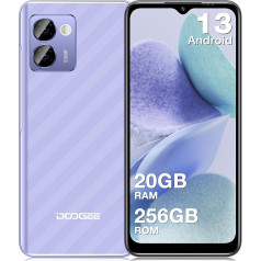 DOOGEE N50 Pro Mobile Phone Without Contract [2024], 20GB RAM 256GB ROM (1TB TF), Android 13 Smartphone, 6.52 Inch HD+ Smartphone Without Contract, Octa-Core, 50MP + 8MP, 4G Dual SIM/Face