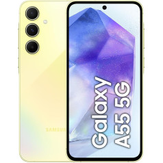 Samsung Galaxy A55 5G Smartphone, Android Phone without Contract, 128GB - 8GB RAM, 2 Days Battery Life, 50MP Camera, Awesome Lemon, 2.5 Year Warranty