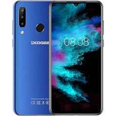 DOOGEE N20 Dual SIM Smartphone No Contract, 4G Global Version Android 9.0 Mobile Phone, 6.3 Inch FHD+ Waterdrop Screen 4350 mAh 10W Fast Charge, 4GB + 64GB, 16.0MP+8.0MP +8.0MP Cameras, blue