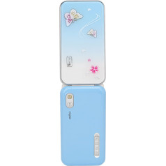 Lazmin112 N509 2G Folding Mobile Phone HD Colour Display Extensive Functions Large Buttons and Button LED Light Long Battery Life SOS Function 2G Folding Phone with 2.4 Inch Screen and (Blue)