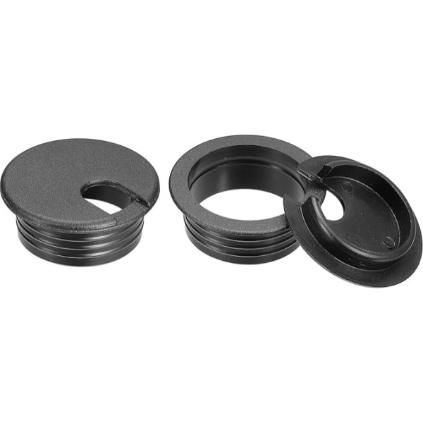 sourcing map Cable Hole Cover, 2 Pieces 38mm ABS Desk Cable Wire Eyelets Hole Cover for Office Computer Desk Wire Organizer Black