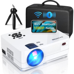 Native 1080P Projector with WiFi and Two-Way Bluetooth, Full HD Movie Projector for Outdoor Movies, 300 Inch Display Projector 4k Home Theater, Compatible with iOS/Android/PC/XBox/PS4/TV Stick/HDMI/USB..