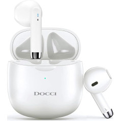 Docci Bluetooth Kopfhörer kabellos Earbuds Headset ohrhörer (Weiß)