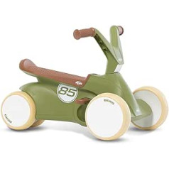 Berg GO² 2-in-1 Retro Green Slide Car, Ride-On and Balance Bike, Children's Car with Fold-Out Pedals, Pedal Gokart, Children's Toy Suitable for Children Aged 10-30 Months, Large