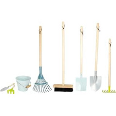 small foot Large Garden Tool Set, Children's Tools with Practical Loops and in Modern Colours, from 3 Years, 11883 Toys, Multicoloured