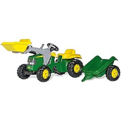 Rolly Toys rollyKid John Deere with Front Loader (with Trailer, Swivel Chimney Steering, Age 2.5 - 5 Years, Tractor + Accessories, Rear Clutch, Children's Vehicle)