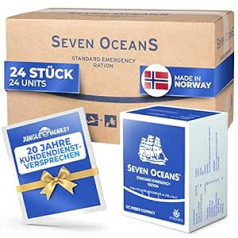 Seven Oceans – The Original – XXL Emergency Food [24 x 500 g] Including Extra Vitamins I Maximum Durable Emergency Food for Permanent Supply I Energy & Calorie Rich Outdoor Emergency Ration I Prepper