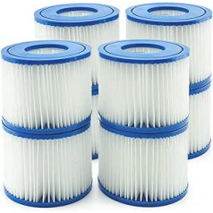 Denkmsd Filter Cartridges VI for Bestway Pool Filter, Filter Cartridge VI for Miami, Vegas, Monaco, Replacement Filter for Lay-Z-Spa 58323 (Pack of 8)