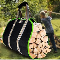 Kapler Firewood Carrier Wooden Bag Large Fireplace Stove Accessories Firewood Carrier with Handles Firewood Holder for Outdoor Wood Carry Bag for Camping