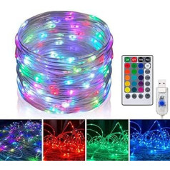 LED Hose Outdoor 10 m 100 LED Colourful LED Light Tube Outdoor USB LED Fairy Lights RGB Light Tube Waterproof with Remote Control for Indoor Outdoor Party Wedding Halloween Decoration