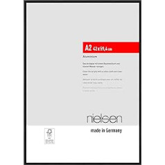 nielsen Atlanta Picture Frame, A2 42 x 59.4 cm, Aluminium Black Matt, Shatterproof Acrylic Glass, for Posters and Pictures, Portrait and Landscape Format, Sturdy Back Panel