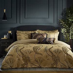 Paoletti Moondusk Jacquard Duvet Cover Set, Gold, Double