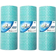 Jebblas 3 Rolls Green Wipes on a Roll with 50 Wipes Roll Wipes Roll Wipes Roll Disposable Cleaning Cloths Disposable Wiping Cloth