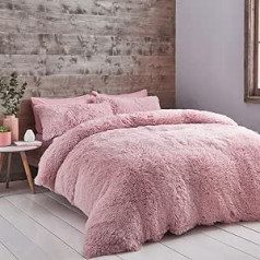 Catherine Lansfield Cosy Double Duvet Cover Set - Blush