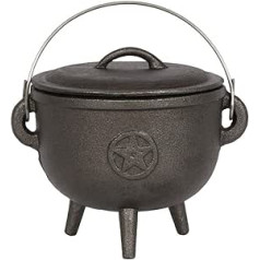 Kessel mit Pentagramm | Gusseisen | 15 cm | H: 13,5 cm B: 15 cm T: 9,7 cm | 1 Stück