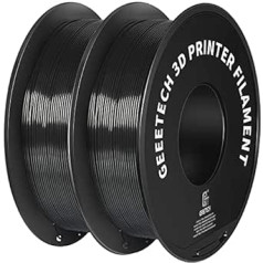 Geeetech PETG Filament 1.75 mm, 3D Printer Filament, 1 kg per Spool, 2 Spools, Black/Black