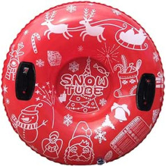 YJZQ Inflatable Sledge for Ski, Heavy Duty Sports Winter Sledge Foldable Circle with Handles for Kids and Adults, Diameter 94 cm, Colourful