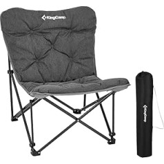 KingCamp Camping Chair Foldable Lightweight Camping Chair High-Backed Garden Chair Large Camping Chair Padded Camping Chair XXL with Bag Relaxing Chair for Camp Garden Balcony Beach Outdoor Camping