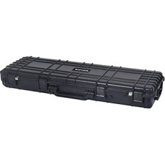 MEIJIA Long Waterproof Rifle Case for Tactical Rifles, IP67 Waterproof and Dustproof, with Foam Insert (Adjustable), Black, 44.37 x 15.98 x 6.1 Inches, black