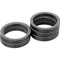 X AUTOHAUX Headset-Abstandshalter für Fahrräder, 5 mm, matt, Schwarz, 5 Stück