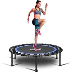 Newan 101,6 cm leises Fitness-Mini-Trampolin – Indoor-Rebounder für Erwachsene – Best Urban Cardio Jump Fitness Workout-Trainer, verdecktes Bungee-Seil-System – max. 150 kg