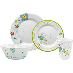 Gimex Campingartikel Pastateller 16 Geschirr Set Summer Flowers