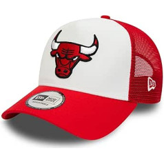 New Era Chicago Bulls NBA Team Colour White Red A-Frame Adjustable Trucker Cap