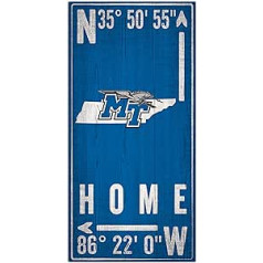 Fan Creations NCAA Middle Tennessee State Blue Raiders Unisex MTSU Coordinate Sign, Team Colour, 6x12