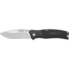 Camillus Western BlacTrax Klappmesser, 7,6 cm Titanium Bonded 3Cr13 Stahlklinge, TPE Griff, Schwarz/Silber, 17,8 cm
