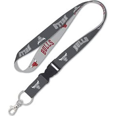 WinCraft Chicago Bulls Premium Charcoal Edition Lanyard Key Chain, 1 Inch Wide with Detachable End