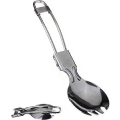 Foldable Cutlery Stainless Steel Folding Cutlery Lightweight Outdoor Spoon Fork for Hiking Survival Camping Travel Pack of 2