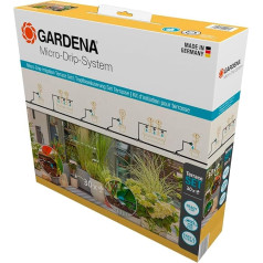 Gardena Micro-Drip System Drip Irrigation Set Terrace (30 Plants): Starter Set Ready to Use, Water-Saving Irrigation System, Simple & Flexible Connection Technology (13400-20)