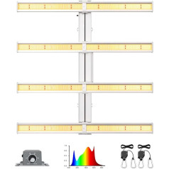 BLOOM PLUS BP5000Pro 500W LED Grow Light 4x4ft Cover Dimmable Lighting Full Spectrum Grow Light for Indoor Plants Veg and Flower Growing Lamps for 3x3/4x4 Grow Tent