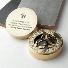 Personalized Compass Sundial for Dad, Compass, Engraved Antique Compass, Personalised Gift, Brass Sundial Compass, Father's Day
