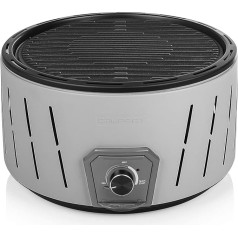 Campart BQ-6840 Holzkohlegrill Albufeira - Schnell-Start - Abnehmbarer batteriebetrieben Lüfter, Grau, 19.5 x 34 x 34 cm