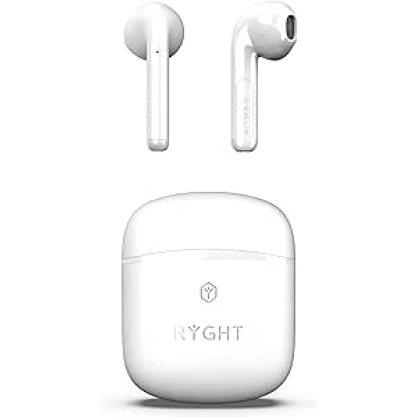 RYGHT Ways 2 R483218 - Semi-Intra Wireless Headphones, 25 Hours Runtime, White, Regular