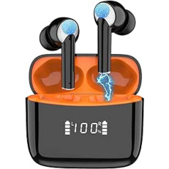 Bluetooth Headphones, Wireless Bluetooth 5.3 Sports In-Ear Headphones, Touch Control with LED Display, IPX7 Waterproof, ENC Call Noise Cancelling Noise Reduction, 50 Hours Playtime, Earbuds