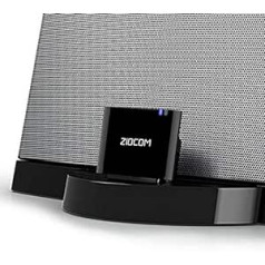 ZIOCOM Bluetooth-Adapter für Bose SoundDock, drahtloser Bluetooth-Audioempfänger für 30-poligen iPhone iPod Dock-Lautsprecher, Nicht für Autos oder Motorräder geeignet, schwarz