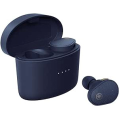 Yamaha TW-E5B True Wireless Earbuds - Earphones in Charging Case with True Sound, aptX Adaptive, Game Mode, Ambient Sound, Listening Care and Built-in Microphone - In Blue